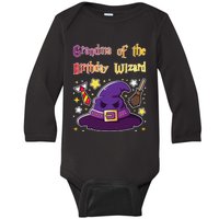 Grandma Of Birthday Wizard 9th Birthday Magic Theme Party Baby Long Sleeve Bodysuit