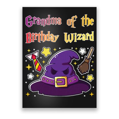 Grandma Of Birthday Wizard 9th Birthday Magic Theme Party Poster