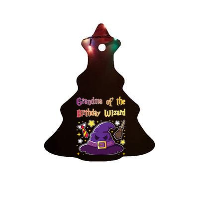 Grandma Of Birthday Wizard 9th Birthday Magic Theme Party Ceramic Tree Ornament