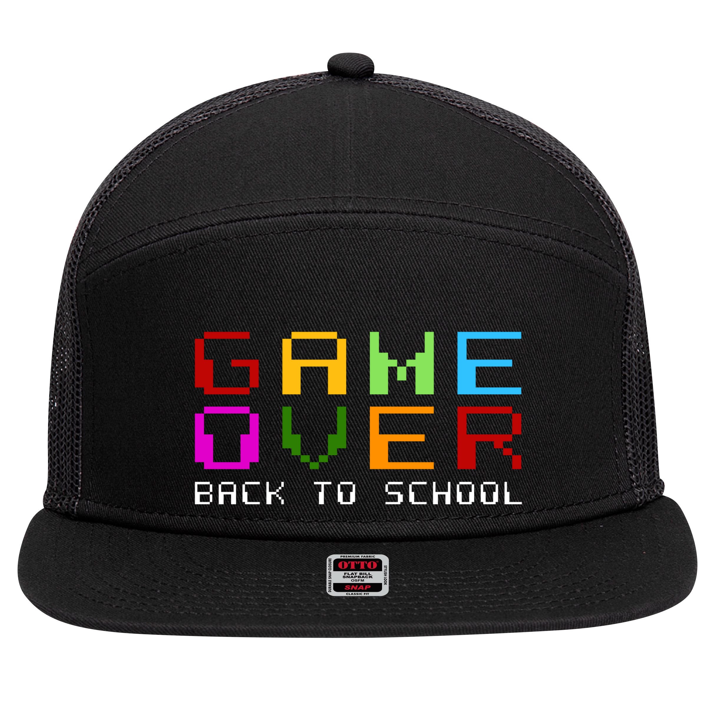 Game Over Back To School 7 Panel Mesh Trucker Snapback Hat