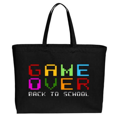 Game Over Back To School Cotton Canvas Jumbo Tote