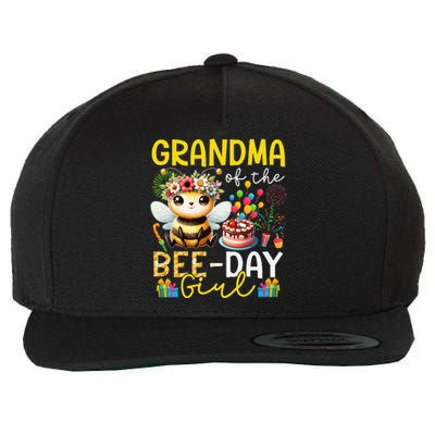 Grandma Of Beedaycostume Birthday Cute Bee Flowers Wool Snapback Cap