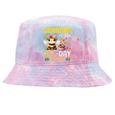 Grandma Of Beedaycostume Birthday Cute Bee Flowers Tie-Dyed Bucket Hat