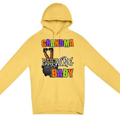 Grandma Of Brewing Baby Halloween Theme Baby Shower Spooky Premium Pullover Hoodie