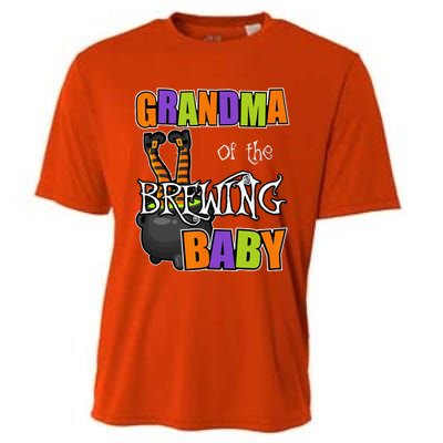 Grandma Of Brewing Baby Halloween Theme Baby Shower Spooky Cooling Performance Crew T-Shirt