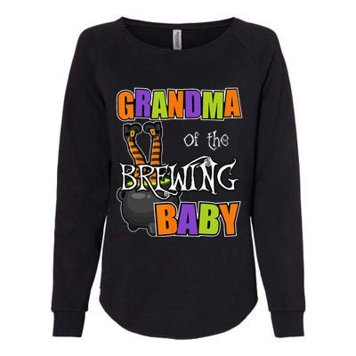 Grandma Of Brewing Baby Halloween Theme Baby Shower Spooky Womens California Wash Sweatshirt