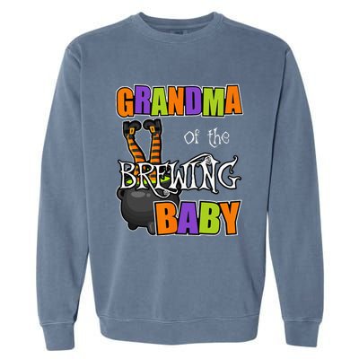 Grandma Of Brewing Baby Halloween Theme Baby Shower Spooky Garment-Dyed Sweatshirt