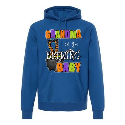 Grandma Of Brewing Baby Halloween Theme Baby Shower Spooky Premium Hoodie