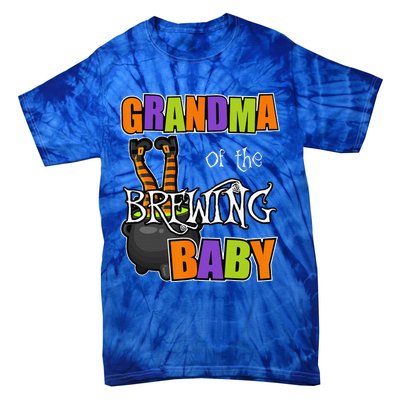 Grandma Of Brewing Baby Halloween Theme Baby Shower Spooky Tie-Dye T-Shirt