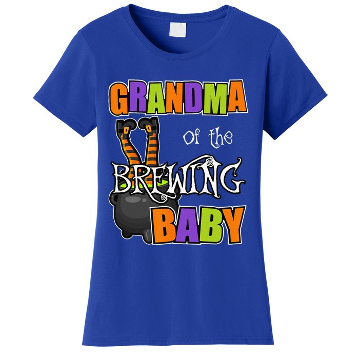 Grandma Of Brewing Baby Halloween Theme Baby Shower Spooky Women's T-Shirt