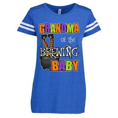 Grandma Of Brewing Baby Halloween Theme Baby Shower Spooky Enza Ladies Jersey Football T-Shirt