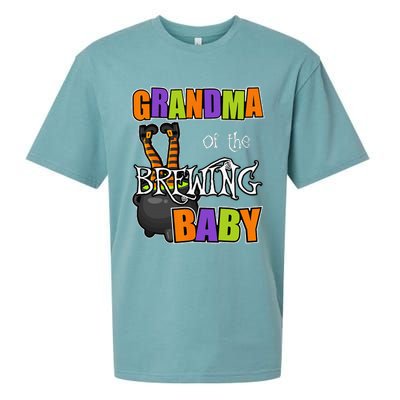 Grandma Of Brewing Baby Halloween Theme Baby Shower Spooky Sueded Cloud Jersey T-Shirt