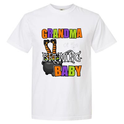 Grandma Of Brewing Baby Halloween Theme Baby Shower Spooky Garment-Dyed Heavyweight T-Shirt