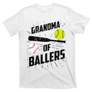 Grandma Of Ballers Funny Baseball Softball Mothers Day Gift T-Shirt