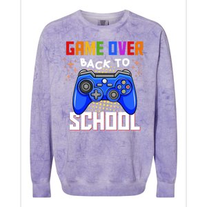 Game Over Back To School Funny Colorblast Crewneck Sweatshirt