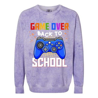 Game Over Back To School Funny Colorblast Crewneck Sweatshirt