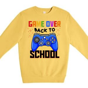 Game Over Back To School Funny Premium Crewneck Sweatshirt