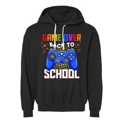 Game Over Back To School Funny Garment-Dyed Fleece Hoodie