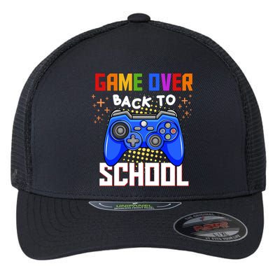 Game Over Back To School Funny Flexfit Unipanel Trucker Cap
