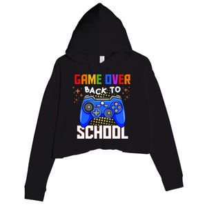 Game Over Back To School Funny Crop Fleece Hoodie