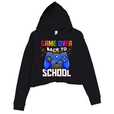 Game Over Back To School Funny Crop Fleece Hoodie