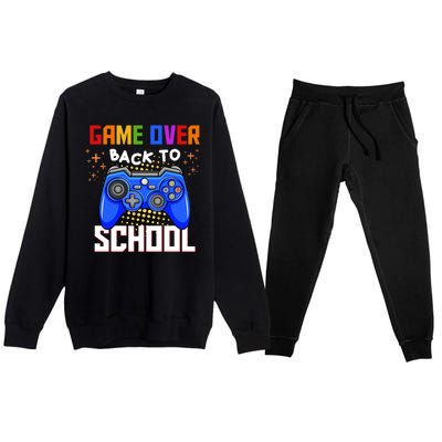 Game Over Back To School Funny Premium Crewneck Sweatsuit Set