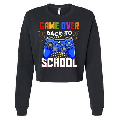 Game Over Back To School Funny Cropped Pullover Crew