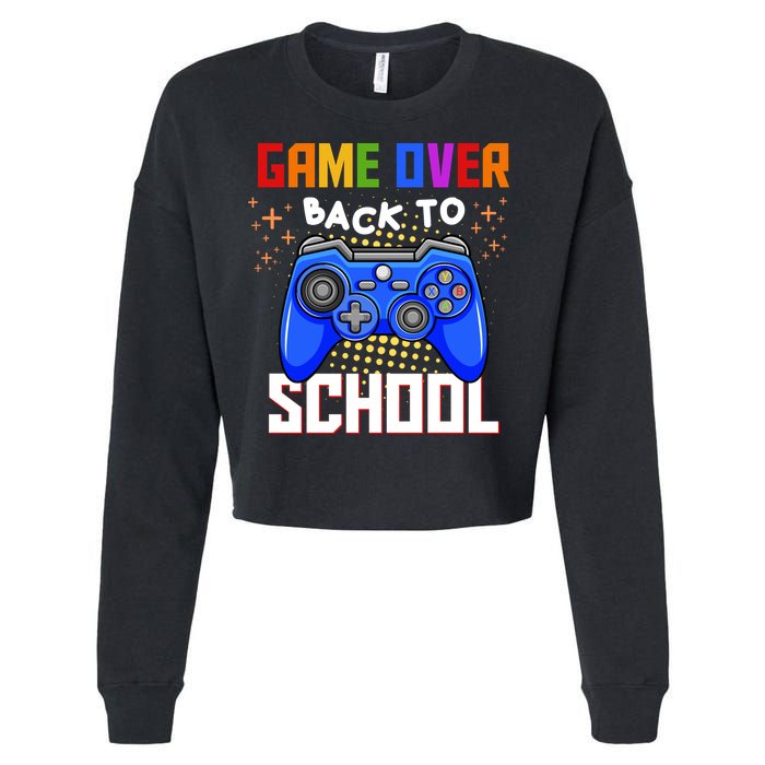 Game Over Back To School Funny Cropped Pullover Crew