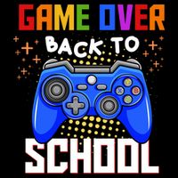 Game Over Back To School Funny Cropped Pullover Crew