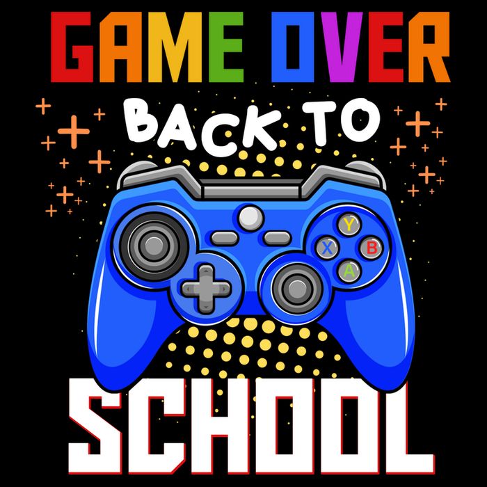 Game Over Back To School Funny Cropped Pullover Crew