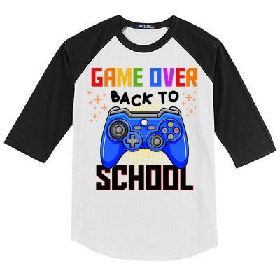 Game Over Back To School Funny Kids Colorblock Raglan Jersey