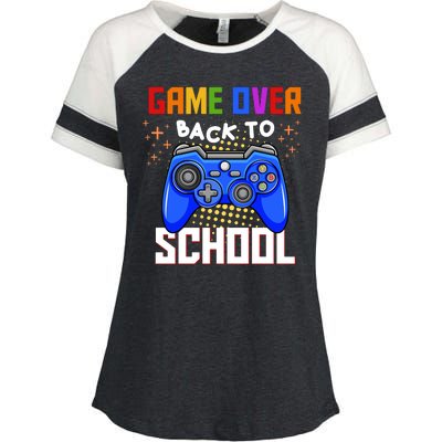 Game Over Back To School Funny Enza Ladies Jersey Colorblock Tee