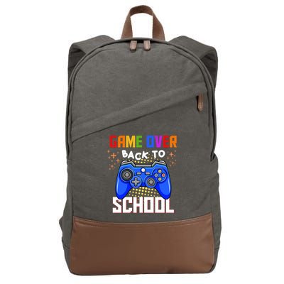 Game Over Back To School Funny Cotton Canvas Backpack