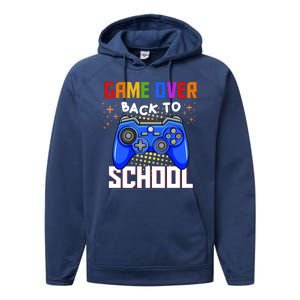 Game Over Back To School Funny Performance Fleece Hoodie