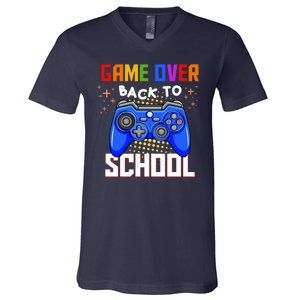 Game Over Back To School Funny V-Neck T-Shirt