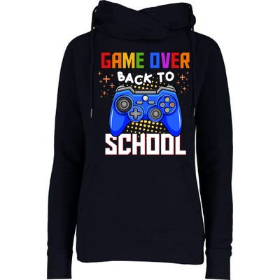 Game Over Back To School Funny Womens Funnel Neck Pullover Hood