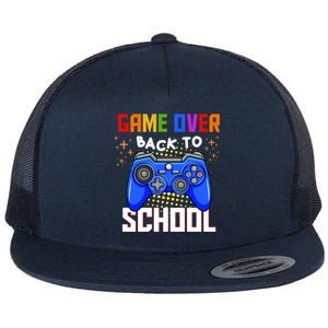 Game Over Back To School Funny Flat Bill Trucker Hat