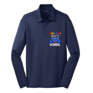 Game Over Back To School Funny Silk Touch Performance Long Sleeve Polo