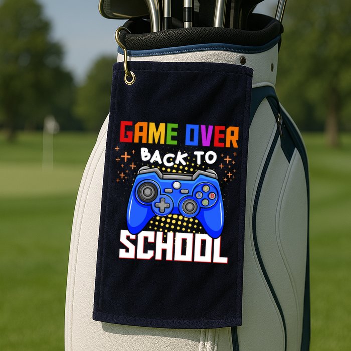 Game Over Back To School Funny Golf Towel