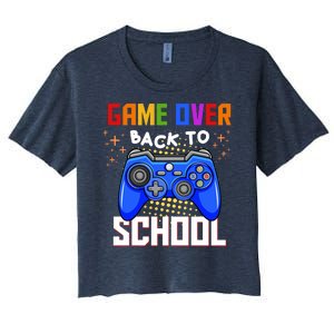 Game Over Back To School Funny Women's Crop Top Tee