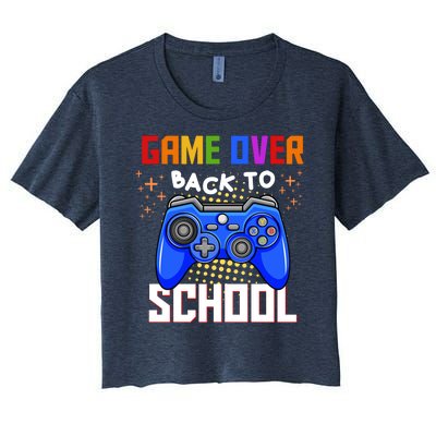 Game Over Back To School Funny Women's Crop Top Tee