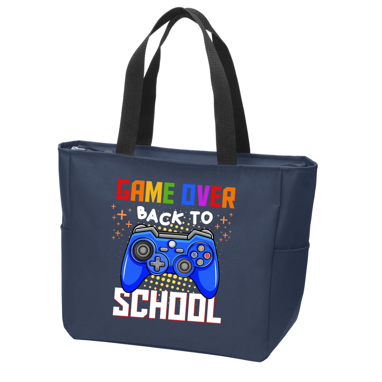 Game Over Back To School Funny Zip Tote Bag