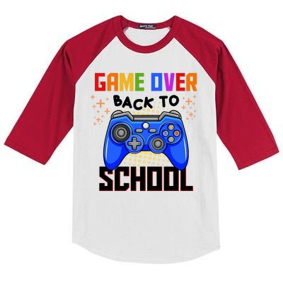 Game Over Back To School Funny Kids Colorblock Raglan Jersey