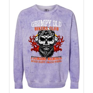 Grumpy Old Bikers Club Founding Member Motorcycle Riders Colorblast Crewneck Sweatshirt