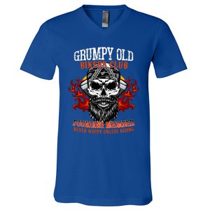 Grumpy Old Bikers Club Founding Member Motorcycle Riders V-Neck T-Shirt