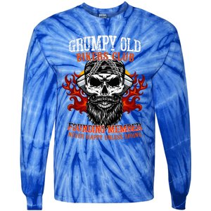 Grumpy Old Bikers Club Founding Member Motorcycle Riders Tie-Dye Long Sleeve Shirt