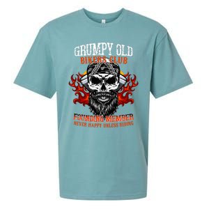 Grumpy Old Bikers Club Founding Member Motorcycle Riders Sueded Cloud Jersey T-Shirt