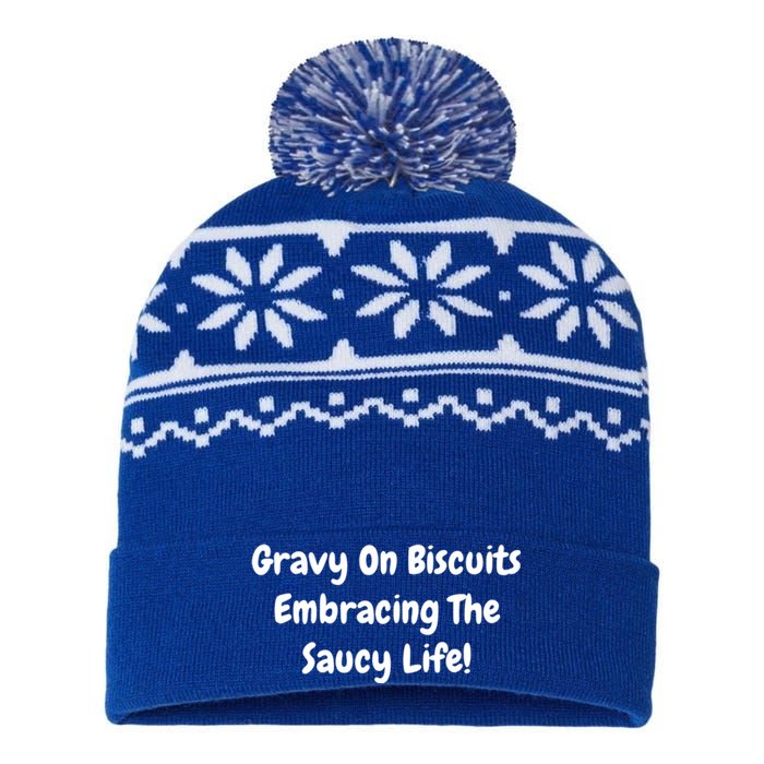 Gravy On Biscuits Embracing The Saucy Life Funny Breakfast Gift USA-Made Snowflake Beanie