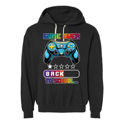 Game Over Back To School Gamer Garment-Dyed Fleece Hoodie
