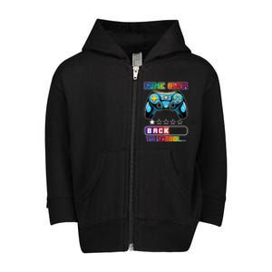 Game Over Back To School Gamer Toddler Zip Fleece Hoodie